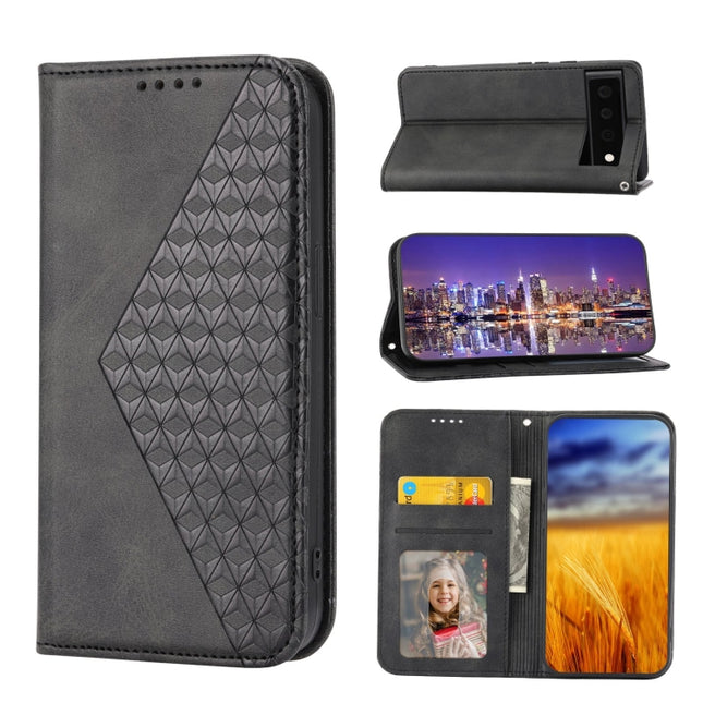 Cubic Grid Calf Texture Magnetic Closure Leather Phone Case, For OPPO A57 2022, For Sony Xperia 1 IV, For Sony Xperia 10 IV, For Google Pixel 6
