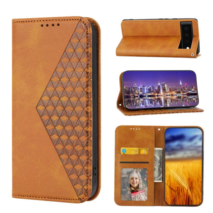 Cubic Grid Calf Texture Magnetic Closure Leather Phone Case, For Google Pixel 6 Pro, For Google Pixel 6a, For Google Pixel 7, For Google Pixel 7 Pro