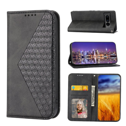 Cubic Grid Calf Texture Magnetic Closure Leather Phone Case, For Google Pixel 6 Pro, For Google Pixel 6a, For Google Pixel 7, For Google Pixel 7 Pro