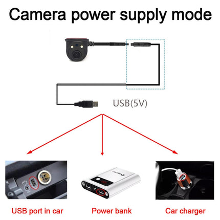 Car USB Wireless HD Wide Angle Night Vision 720P Side View Camera, 720P Side View Camera