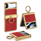 For Samsung Galaxy Z Flip4 / Crocodile Red