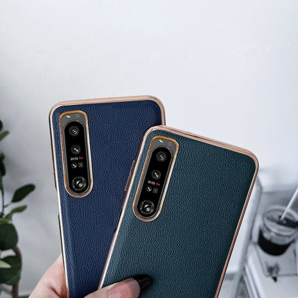 Genuine Leather Luolai Series Nano Plating Phone Case, For Sony Xperia 1 IV, For Sony Xperia 10 IV