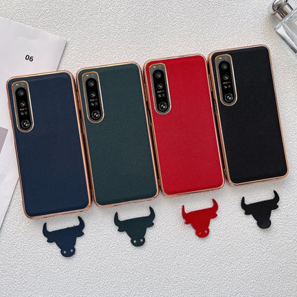 Genuine Leather Luolai Series Nano Plating Phone Case, For Sony Xperia 1 IV, For Sony Xperia 10 IV