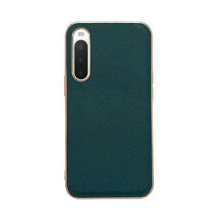 Genuine Leather Luolai Series Nano Plating Phone Case, For Sony Xperia 1 IV, For Sony Xperia 10 IV