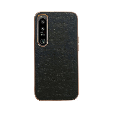 Genuine Leather Ostrich Texture Nano Plating Phone Case, For Sony Xperia 1 IV, For Sony Xperia 10 IV