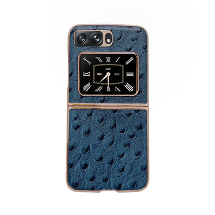 Genuine Leather Ostrich Texture Nano Plating Phone Case, For Sony Xperia 1 IV, For Sony Xperia 10 IV, For vivo X80 5G, For vivo X80 Pro 5G, For Xiaomi Mix Fold 2, For Motorola Moto Razr 2022