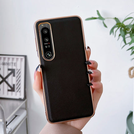 Genuine Leather Xiaoya Series Nano Plating Phone Case, For Sony Xperia 1 IV, For Sony Xperia 10 IV