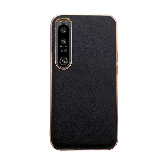 Genuine Leather Xiaoya Series Nano Plating Phone Case, For Sony Xperia 1 IV, For Sony Xperia 10 IV
