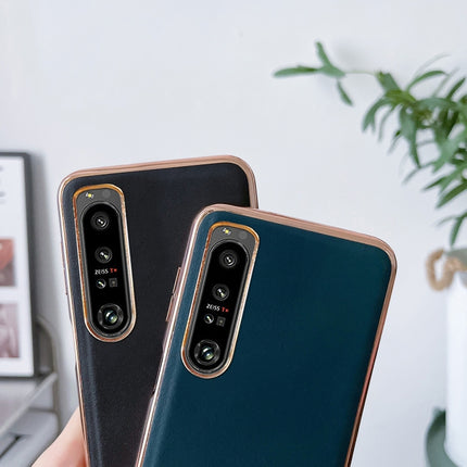 Genuine Leather Xiaoya Series Nano Plating Phone Case, For Sony Xperia 1 IV, For Sony Xperia 10 IV