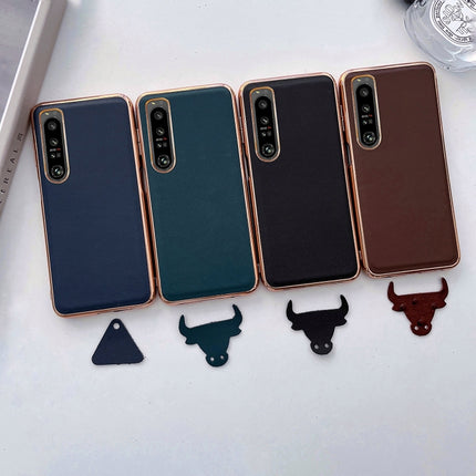 Genuine Leather Xiaoya Series Nano Plating Phone Case, For Sony Xperia 1 IV, For Sony Xperia 10 IV