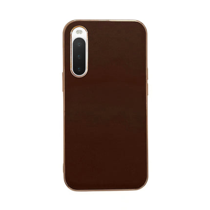 Genuine Leather Xiaoya Series Nano Plating Phone Case, For Sony Xperia 1 IV, For Sony Xperia 10 IV