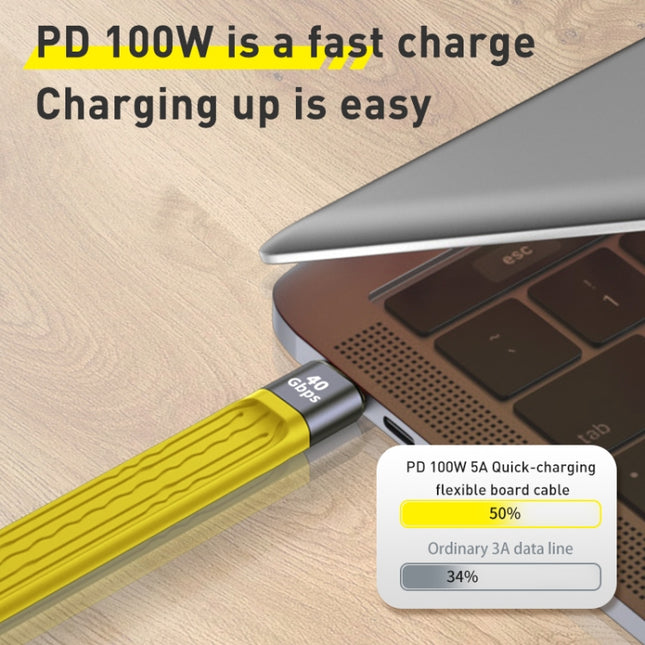 100W 40Gbps USB-C/Type-C to USB-C/Type-C FPC Flexible Data Cable, Length: 13.8cm, 40Gbps USB-C/Type-C to USB-C/Type-C