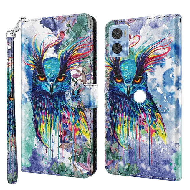 3D Painting Pattern TPU + PU Phone Case, For Motorola Moto E22 / Moto E22i, For Realme GT2 Pro