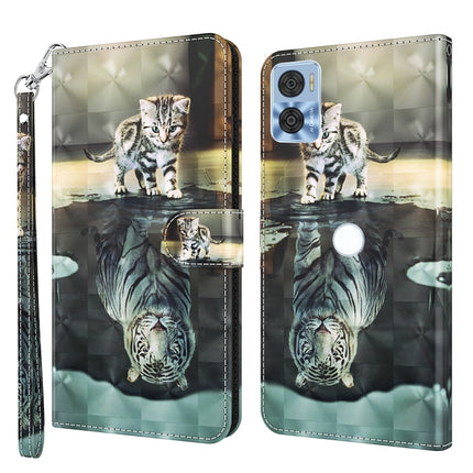 3D Painting Pattern TPU + PU Phone Case, For Motorola Moto E22 / Moto E22i, For Realme GT2 Pro