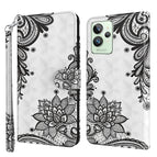 For Realme GT2 Pro / Diagonal Black Flower