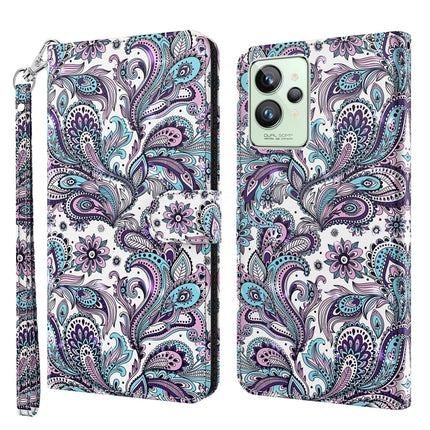 3D Painting Pattern TPU + PU Phone Case, For Motorola Moto E22 / Moto E22i, For Realme GT2 Pro