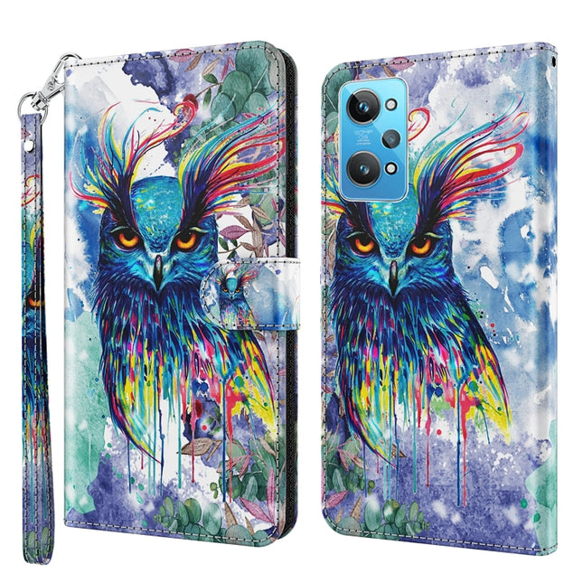 3D Painting Pattern TPU + PU Phone Case, For Realme GT2 / GT Neo2 / GT Neo 3T, For Honor 50