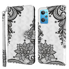 For Realme GT2 / GT Neo2 / GT Neo 3T / Diagonal Black Flower