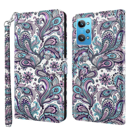 3D Painting Pattern TPU + PU Phone Case, For Realme GT2 / GT Neo2 / GT Neo 3T, For Honor 50