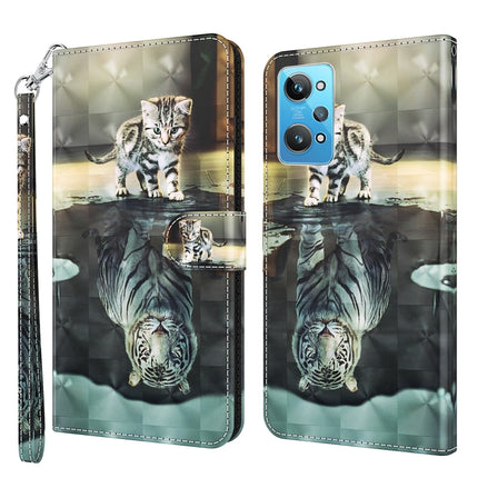 3D Painting Pattern TPU + PU Phone Case, For Realme GT2 / GT Neo2 / GT Neo 3T, For Honor 50
