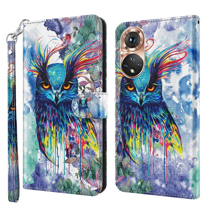 3D Painting Pattern TPU + PU Phone Case, For Realme GT2 / GT Neo2 / GT Neo 3T, For Honor 50