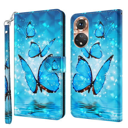 3D Painting Pattern TPU + PU Phone Case, For Realme GT2 / GT Neo2 / GT Neo 3T, For Honor 50