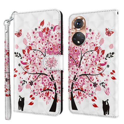 3D Painting Pattern TPU + PU Phone Case, For Realme GT2 / GT Neo2 / GT Neo 3T, For Honor 50