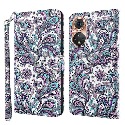 3D Painting Pattern TPU + PU Phone Case, For Realme GT2 / GT Neo2 / GT Neo 3T, For Honor 50