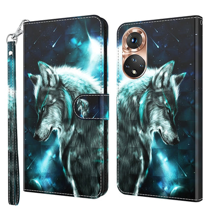 3D Painting Pattern TPU + PU Phone Case, For Realme GT2 / GT Neo2 / GT Neo 3T, For Honor 50