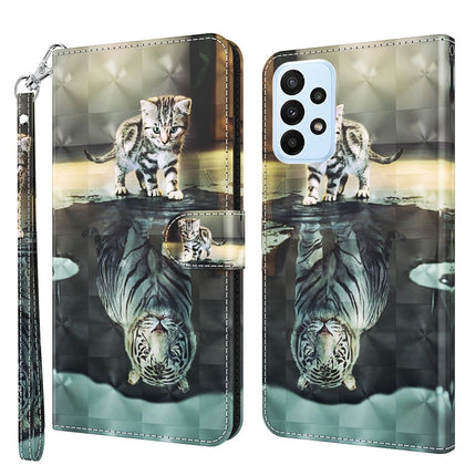 3D Painting Pattern TPU + PU Phone Case, For Honor X8 4G, For Samsung Galaxy A23E