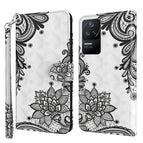 For Xiaomi Poco F4 / Diagonal Black Flower