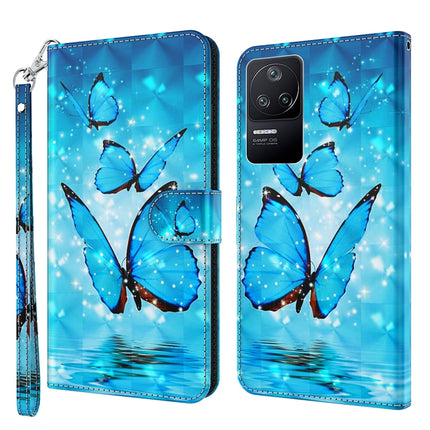 3D Painting Pattern TPU + PU Phone Case, For Xiaomi Poco F4, For Xiaomi Poco F4 GT