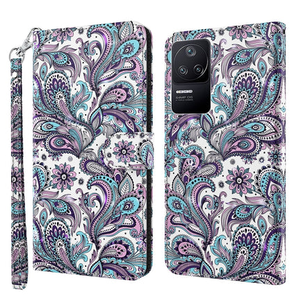 3D Painting Pattern TPU + PU Phone Case, For Xiaomi Poco F4, For Xiaomi Poco F4 GT