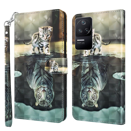 3D Painting Pattern TPU + PU Phone Case, For Xiaomi Poco F4, For Xiaomi Poco F4 GT