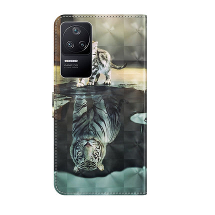 3D Painting Pattern TPU + PU Phone Case, For Xiaomi Poco F4, For Xiaomi Poco F4 GT