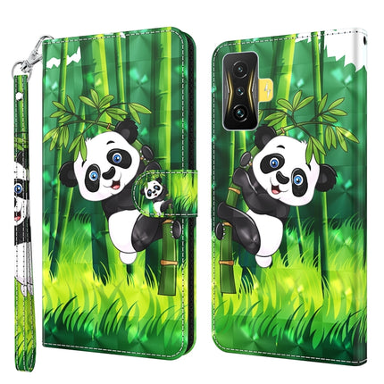 3D Painting Pattern TPU + PU Phone Case, For Xiaomi Poco F4, For Xiaomi Poco F4 GT
