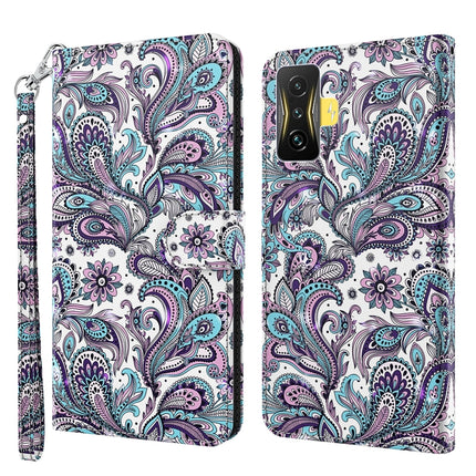 3D Painting Pattern TPU + PU Phone Case, For Xiaomi Poco F4, For Xiaomi Poco F4 GT