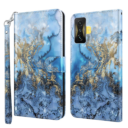 3D Painting Pattern TPU + PU Phone Case, For Xiaomi Poco F4, For Xiaomi Poco F4 GT