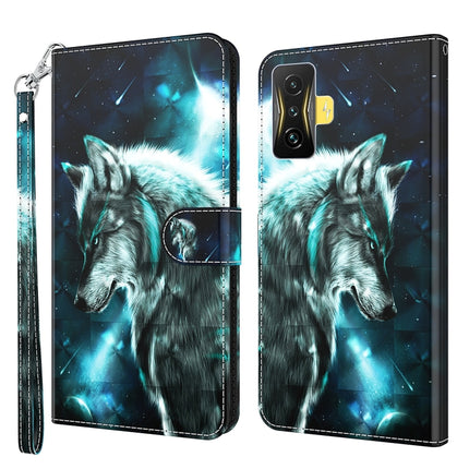 3D Painting Pattern TPU + PU Phone Case, For Xiaomi Poco F4, For Xiaomi Poco F4 GT
