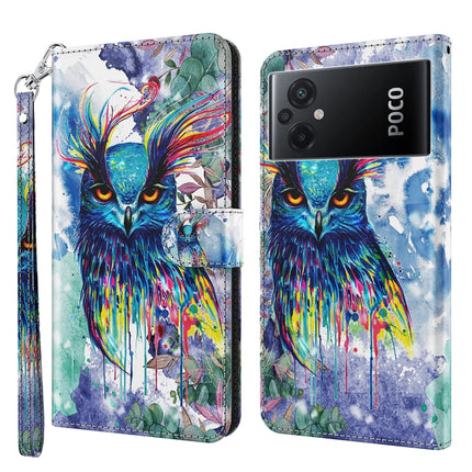 3D Painting Pattern TPU + PU Phone Case, For Xiaomi Poco M5, For Xiaomi Poco M5S/Redmi Note 10/Note 10S