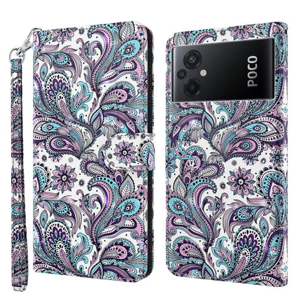 3D Painting Pattern TPU + PU Phone Case, For Xiaomi Poco M5, For Xiaomi Poco M5S/Redmi Note 10/Note 10S