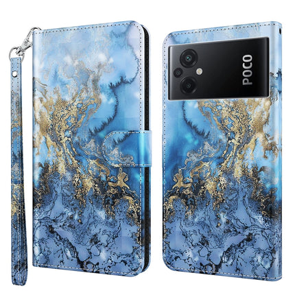 3D Painting Pattern TPU + PU Phone Case, For Xiaomi Poco M5, For Xiaomi Poco M5S/Redmi Note 10/Note 10S
