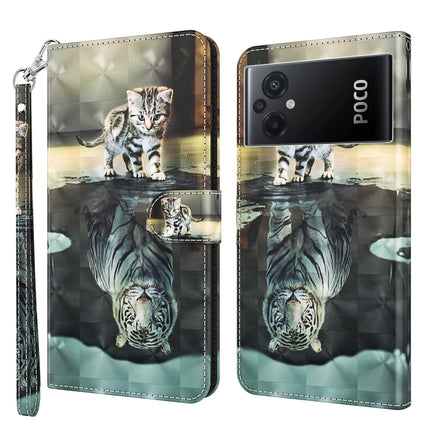 3D Painting Pattern TPU + PU Phone Case, For Xiaomi Poco M5, For Xiaomi Poco M5S/Redmi Note 10/Note 10S