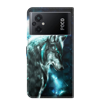 3D Painting Pattern TPU + PU Phone Case, For Xiaomi Poco M5, For Xiaomi Poco M5S/Redmi Note 10/Note 10S