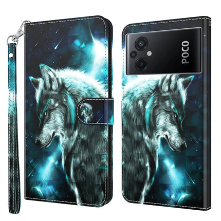 3D Painting Pattern TPU + PU Phone Case, For Xiaomi Poco M5, For Xiaomi Poco M5S/Redmi Note 10/Note 10S