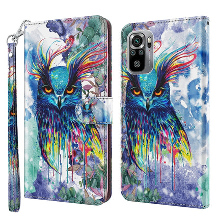 3D Painting Pattern TPU + PU Phone Case, For Xiaomi Poco M5, For Xiaomi Poco M5S/Redmi Note 10/Note 10S