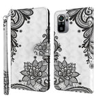 For Xiaomi Poco M5S/Redmi Note 10/Note 10S / Diagonal Black Flower