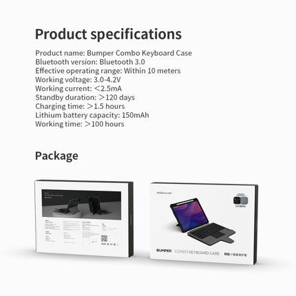 For Samsung Galaxy Tab S8/S8 5G Nillkin Bumper Combo Keyboard Case