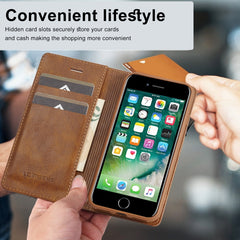 LC.IMEEKE RFID Anti-theft Leather Phone Case, For iPhone SE 2022 / SE 2020 / 8 / 7, For iPhone XS Max, For iPhone XS / X, For iPhone XR, For iPhone 8 Plus / 7 Plus, For Samsung Galaxy S21 5G