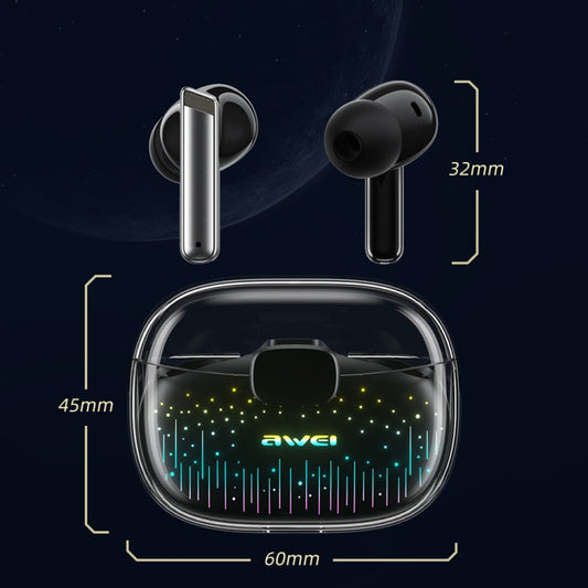 awei T52 Pro True Wireles Gaming Bluetooth Earbuds, T52 Pro(Starry Pattern), T52 Pro(Glass Pattern)